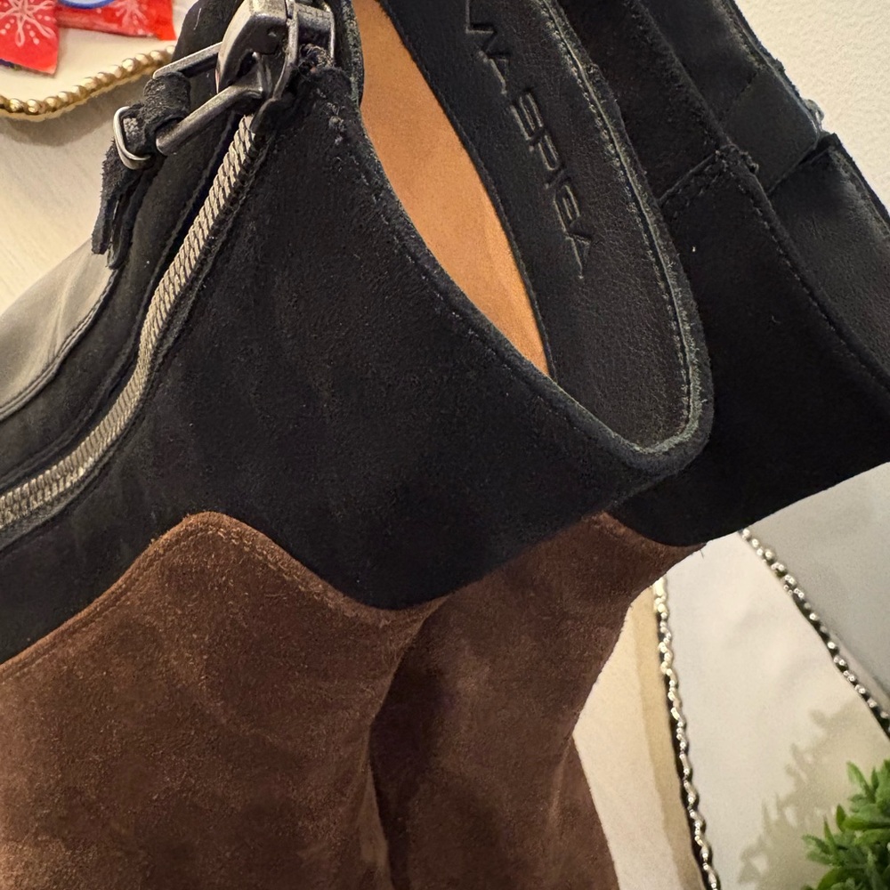 Via Spiga Black and Brown Heeled Boots - Picture 3 of 5